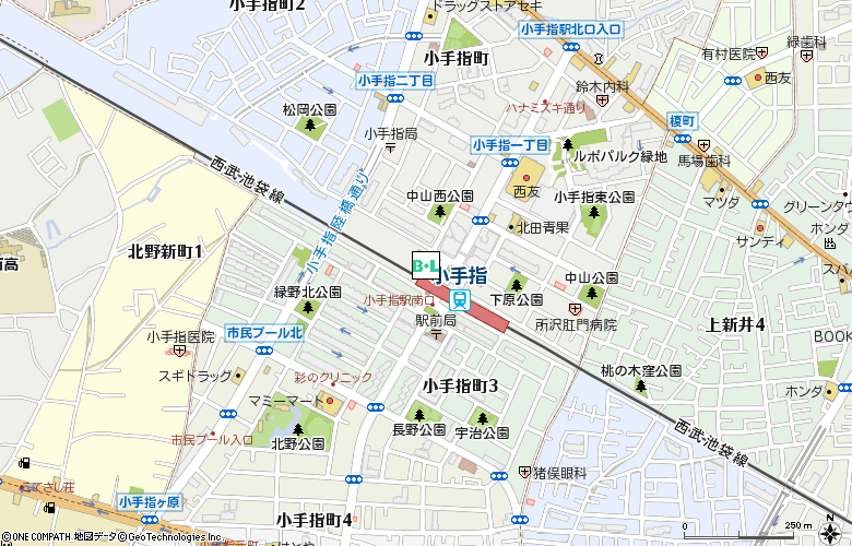 ハートアップ小手指駅前店付近の地図